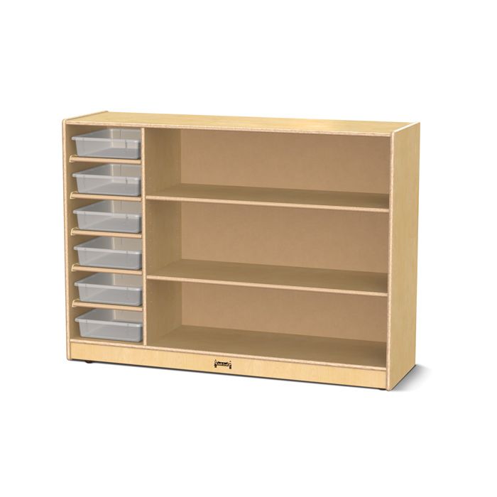 Birch Wood Straight Shelf with Clear Trays