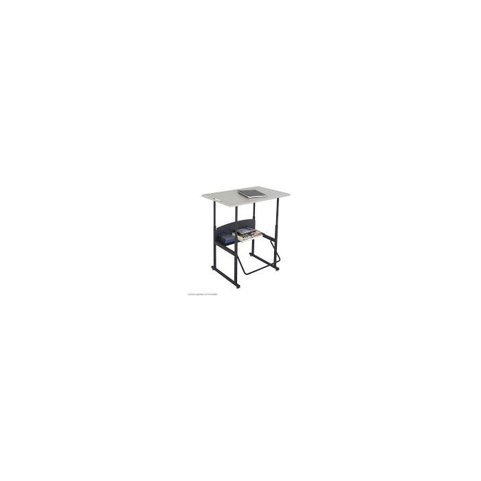 Stand-Up Desk | AlphaBetter Adjustable-Height 28" x 20" Standard Top and Swinging Footrest Bar,Beige