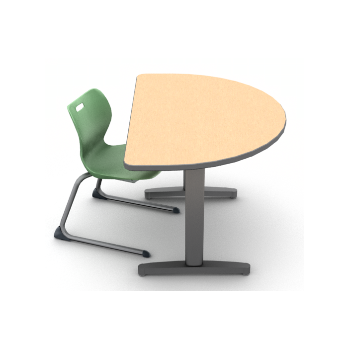 Fusion Maple Linen with Titanium edge and leg_ASCL18 chair in Apple Green