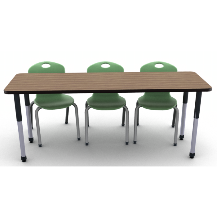 Pinnacle Oak with Black edge and leg with 3 D10A 18"H chairs in Clover
