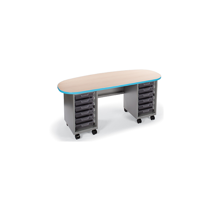 Teacher Desk | Double Bullet | Two Box-Box-File Pedestals | Cascade Series