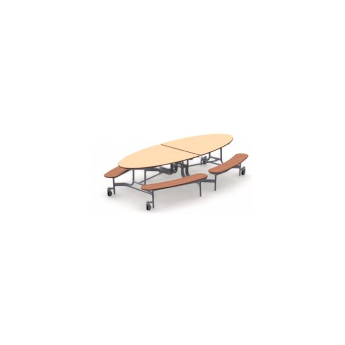 Shown in Fusion Maple Top with Wild Cherry Benches