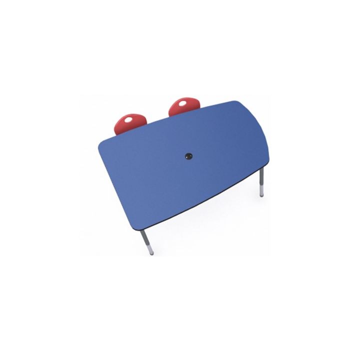 Shown in Blue Curacao Top, Black Edge, Black Legs, Chairs (D99A) Red