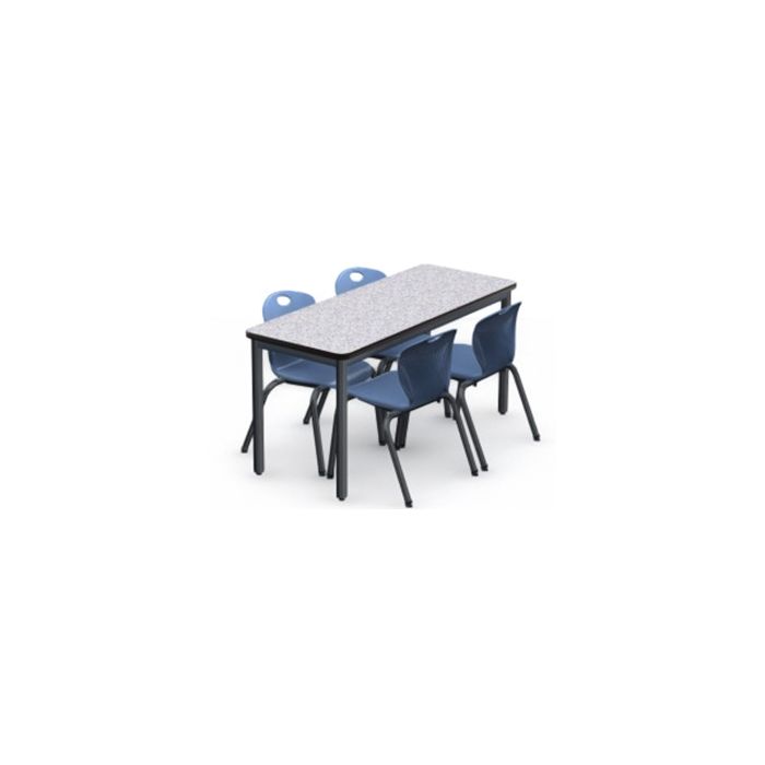 Shown in Grey Glace Top, Black Edge, Black Legs, Chairs (D10X) Blueberry