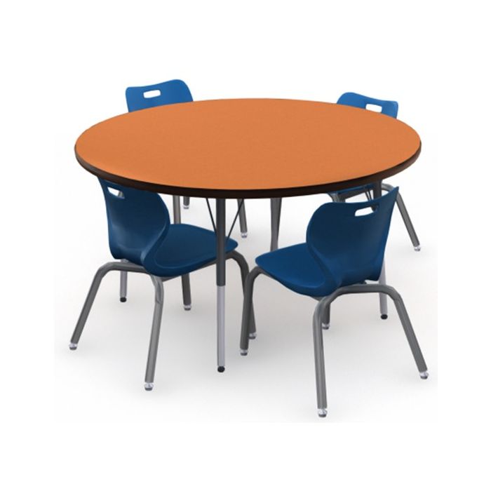 Shown in Marmalade Top, Black Edge, Black Legs, Chairs (AS4L14) Royal Blue