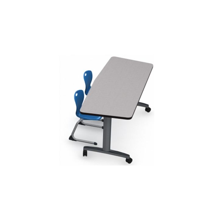 Shown in Pressed Linen Top, Black Edge, Black Legs, Chairs (D30C) Royal Blue) 