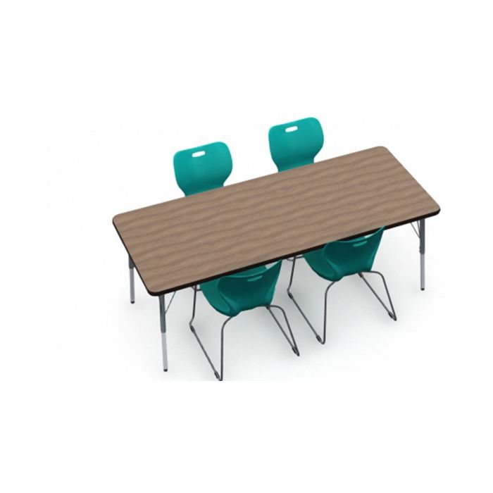 Shown in Pinnacle Walnut Top, Black Edge, Black Legs, Chairs (ASSL16) Reef