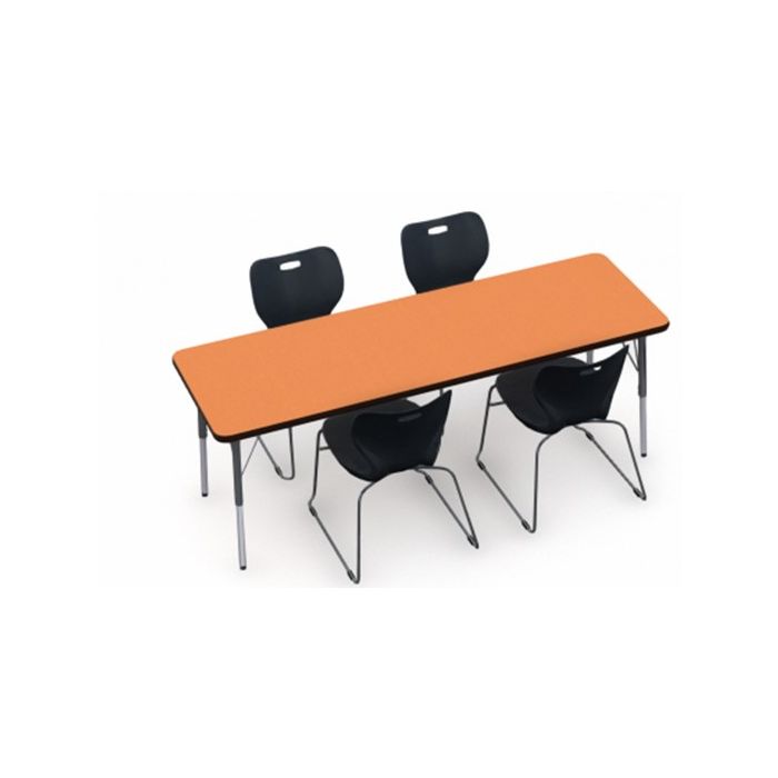 Shown in Marmalade Top, Black Edge, Black Legs, Chairs (ASSL16) Onyx