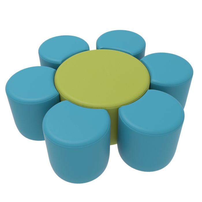 Daisy Fomcore Shown in Turquoise and Sassafras