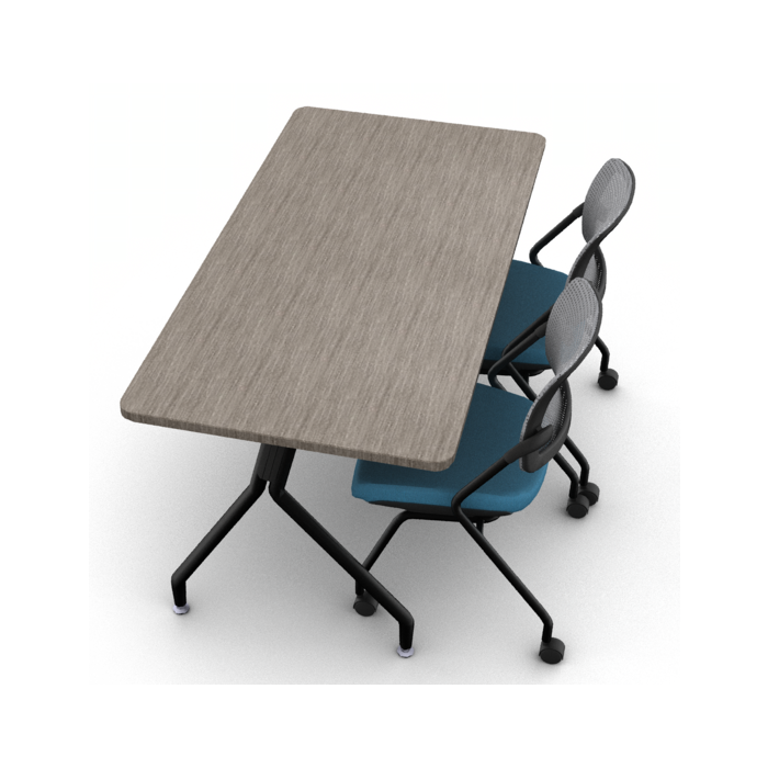 Shown in Absolute Acajou laminate with Spritz Flip and Nest mesh back chairs