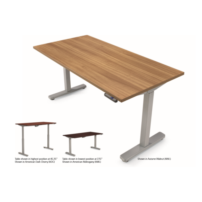 OTG Adjustable Height Desk with Spec Sheet
