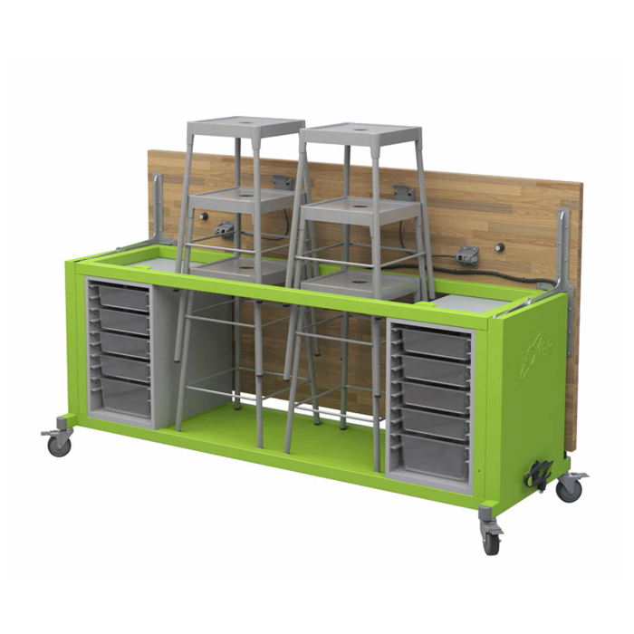 Table and 6 Stools | Rover | Mobile Flip Top