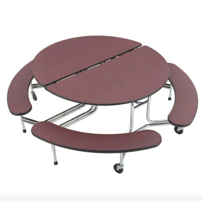 Cafeteria Table | Oval with 4 Benches | The Graduate | 60"L x 54"W x 30"H
