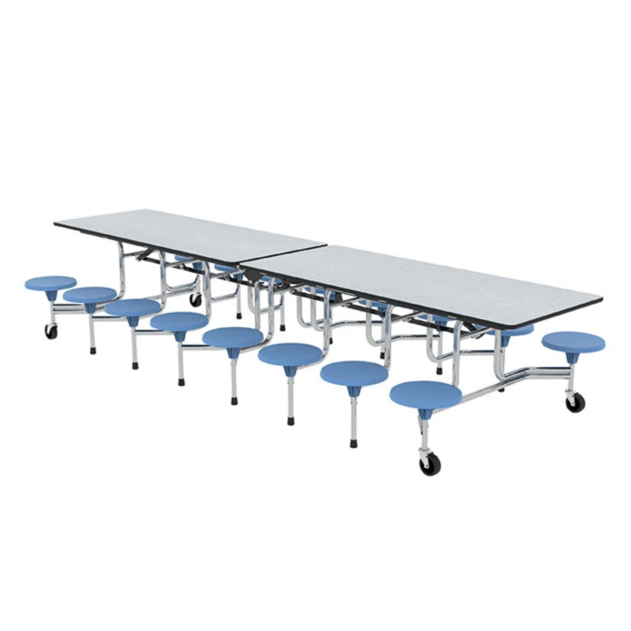 Cafeteria Table | Rectangle with 16 Stools | TC-65 Series 12' Prepster Table