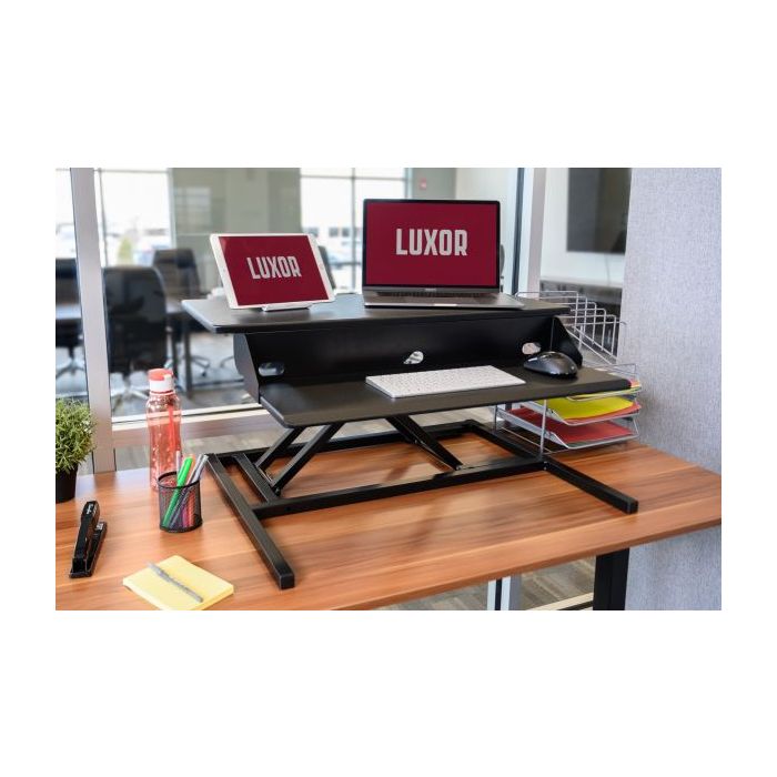 Standing Desk Converter | Pneumatic Height Adjustment | 2-Tier