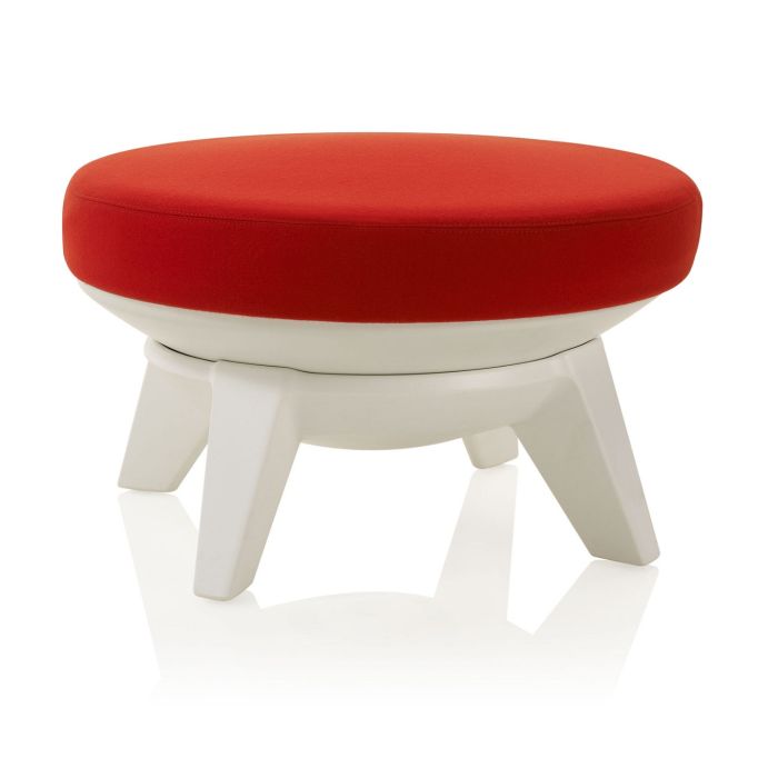 Sway Ottoman shown with Lava upholstery on cool grey base