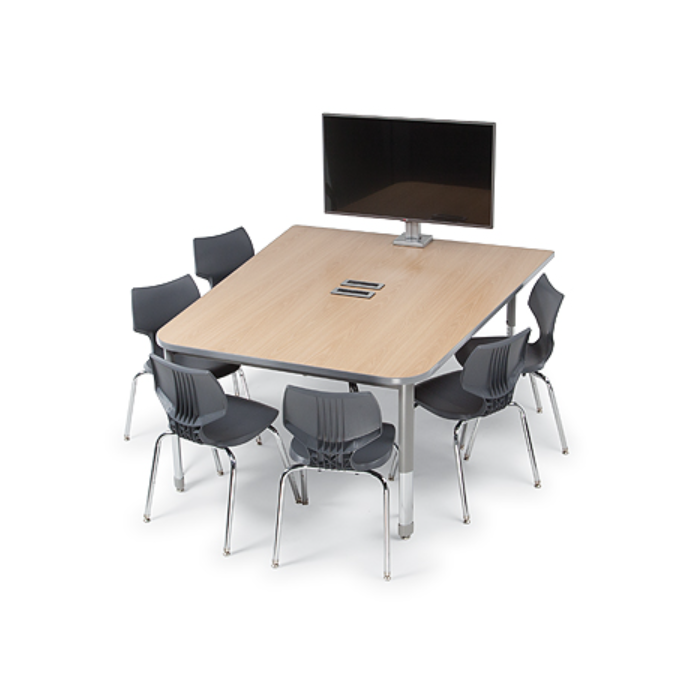 Media Table | 4 Power & 8 USB Outlets | Half Boat | Interchange Series