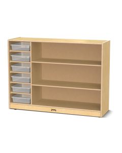 Birch Wood Straight Shelf with Clear Trays