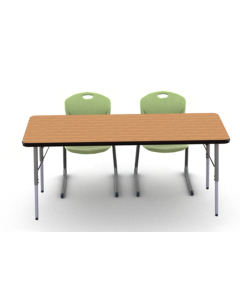 Table in Nepal Teak and Chairs Apple Green (D30A)