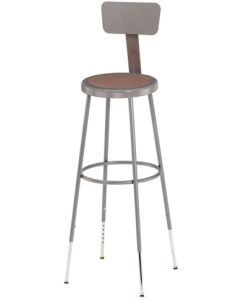 Adjustable Stool | Round Hardboard Seat | 32"-39" 