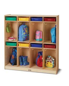 Birch Wood Cubbie with Colored Trays