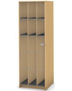  9 Compartment (6 small and 3 tall),Full Length Wire Door