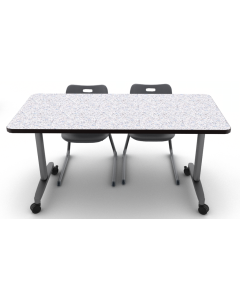 Grey Glace with Black edge and Titanium frame, shown with 2 ASCL18 cantilever chairs in Graphite
