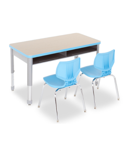 Grey Nebula Top, Cerulean Edge, Platinum Legs