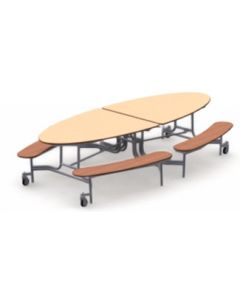 Shown in Fusion Maple Top with Wild Cherry Benches