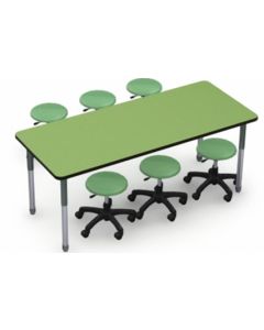 Shown in Dublin Top, Black Edge, Black Legs, Chair #DP08 in Clover