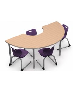 Shown in New Age Oak Top, Titanium Edge, Titanium  Legs, Chairs (ASCL14) Purple Iris