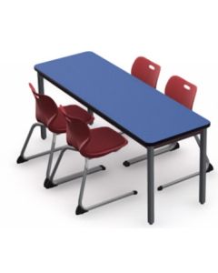 Shown in Blue Curacao Top, Black Edge, Black Legs, Chairs (ASCL18-1)