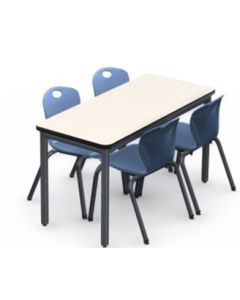 Shown in High Rise Top, Black Edge, Black Legs, Chairs (D10X) Blueberry