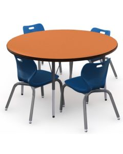 Shown in Marmalade Top, Black Edge, Black Legs, Chairs (AS4L14) Royal Blue