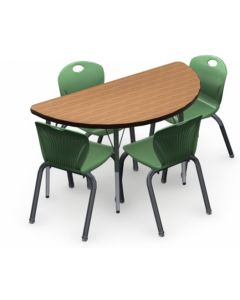 Shown in Nepal Teak Top, Black Edge, Black Legs, Chairs (D10BC) Clover
