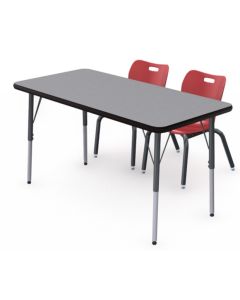 Shown in Pressed Linen Top, Black Edge, Black Legs Chairs (AS4L14) Red