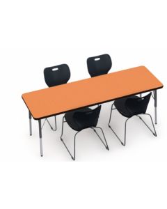 Shown in Marmalade Top, Black Edge, Black Legs, Chairs (ASSL16) Onyx