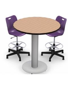 Shown in New Age Oak Top, Black Edge, Chairs (ASST18) Purple Iris