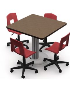 Shown in French Pear Top, Black Edge,  Chairs (7P90) Ruby Red