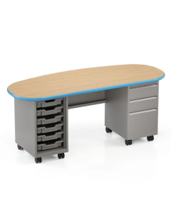 Teacher Desk | Cascade | Double Bullet Open