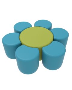 Daisy Fomcore Shown in Turquoise and Sassafras
