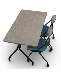 Shown in Absolute Acajou laminate with Spritz Flip and Nest mesh back chairs