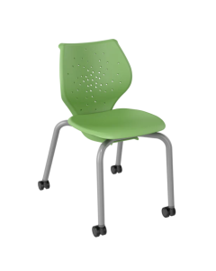 Artcobell NXT MOV Four Leg Chair with Casters shown in Royal Blue poly shell with Chrome leg