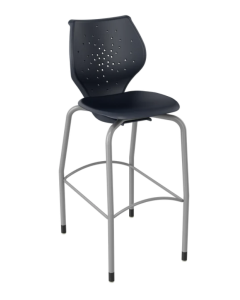 Artcobell NXT MOV Four Leg Stool shown in Ruby Red poly shell with Titanium leg